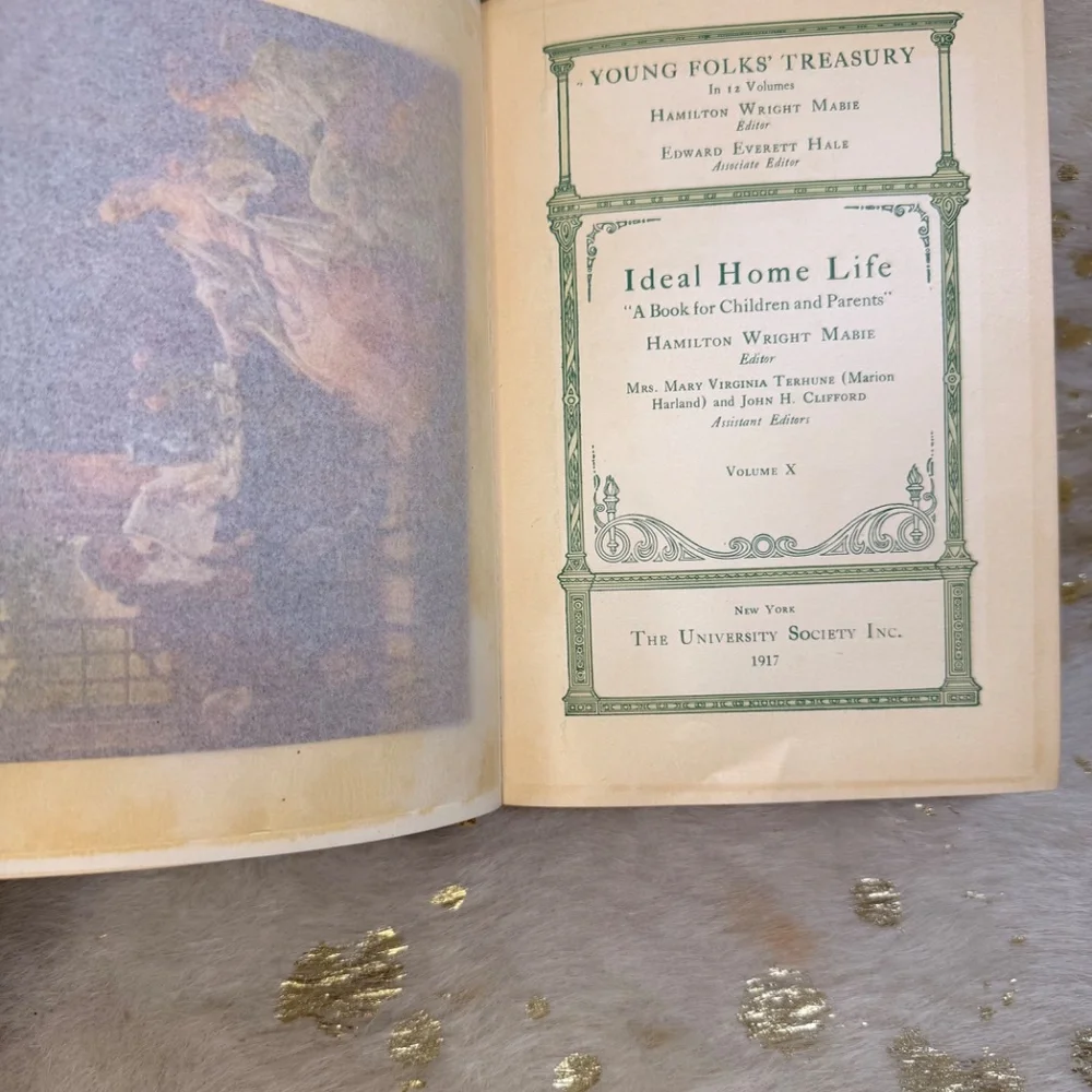 Young Folks' Treasury Ideal Home Life Vol X Illustrated 1917 Univ‎ Society Mabie